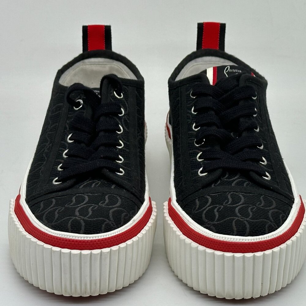 Christian Louboutin SUPER PEDRO Jacquard Monogram CL Logo Platform Sneakers - Picture 11 of 16